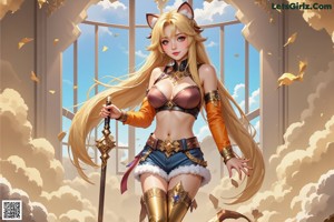 A woman in a cat ears outfit is posing for a picture.