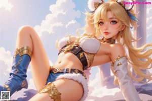 a sexy anime girl with big tits posing for the camera