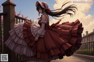 A woman in a white dress sitting on a bench.